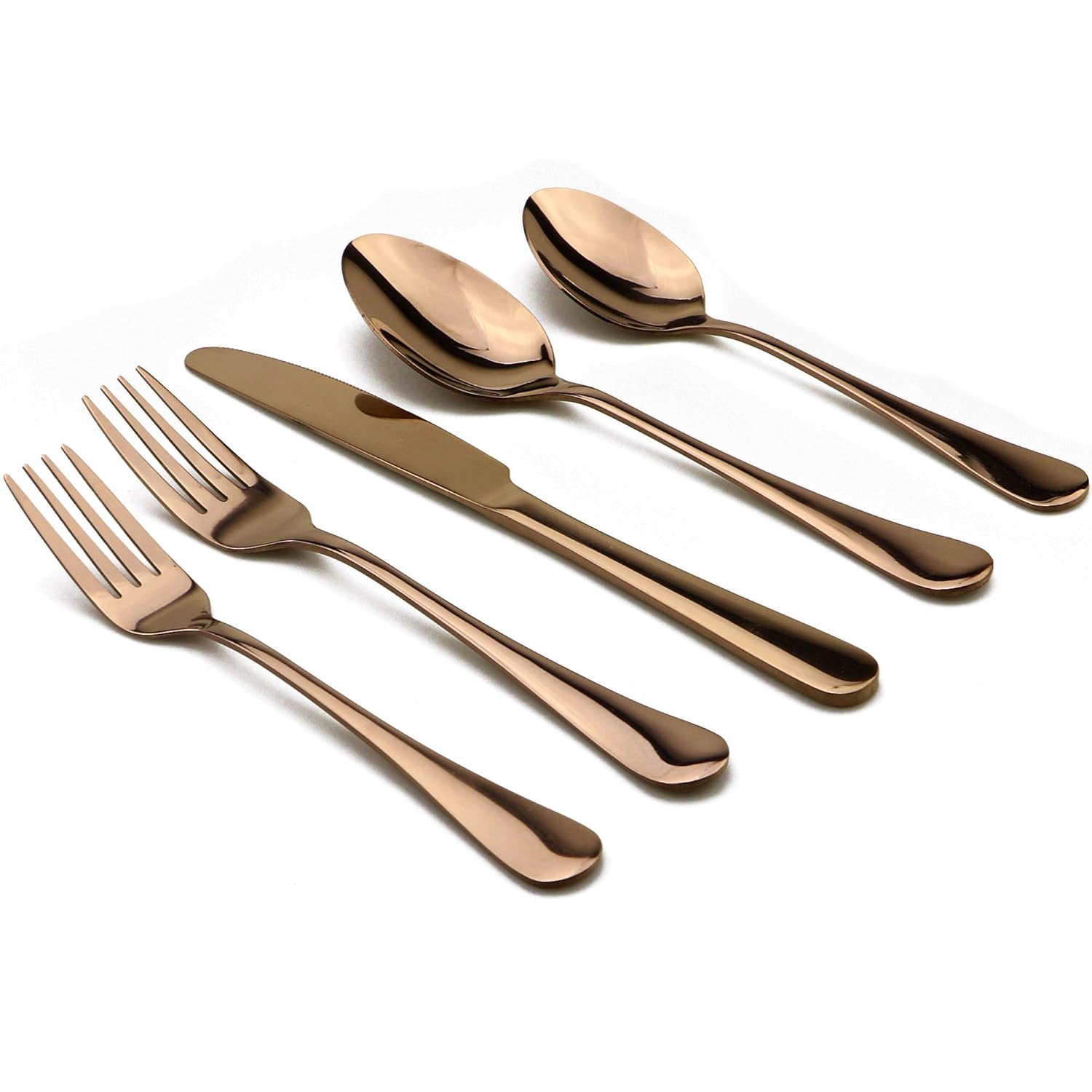 30pcs Shiny Rose Gold Stainless Steel Flatware Set Fork Spoon Knife Dinnerware 6277499680301 eBay