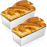 Funnymoom 2 Pcs Nonstick Loaf Pan, 7 x 3 x 2.36 Inch Small Loaf Pans for Baking Bread Stainless Steel Rectangle Baking Bakeware for Breads Casseroles Vegetables Dishwasher Safe