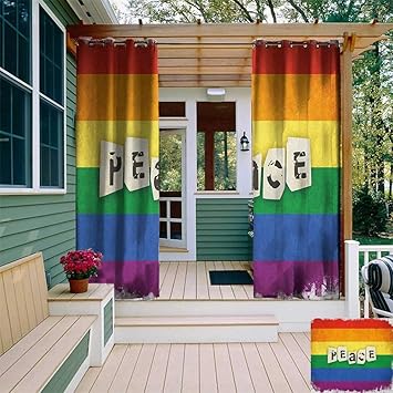 Amazon Com Leinuoyi Pride Outdoor Curtain Kit Grunge And