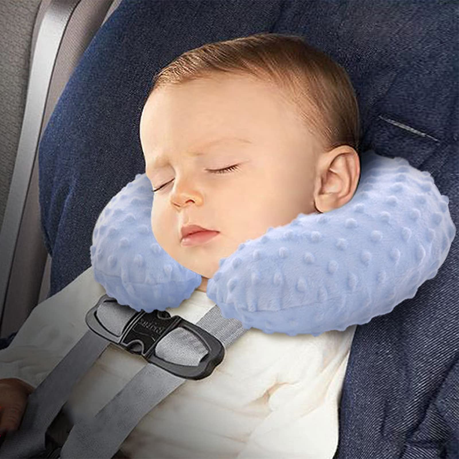 Inflatable Neck Pillow for Kids Baby Holiday Travel Neck Pillow Soft Baby Neck Support Pillow Comfortable and Light Neck Pillow Chin Support Pillow Head and Neck Support for Baby Travel Easy Storage