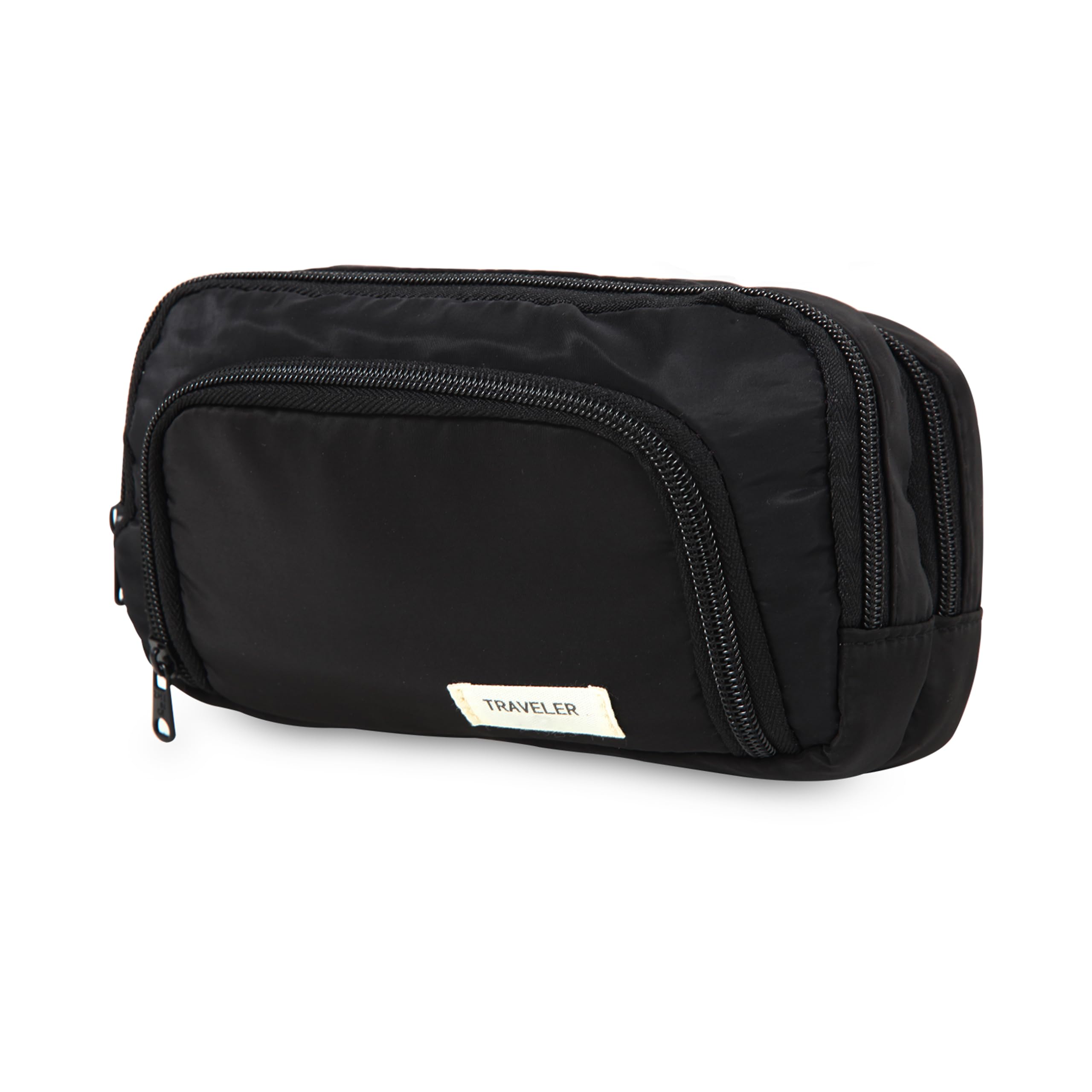 SZWLJ Large Pencil Cases for Girls, Pencil Cases Boys, Simple Durable Cute Pencil Case, Multifunctional Pencil Bag, 4 Clam Clip Dispensers (Three-Tier, Black)