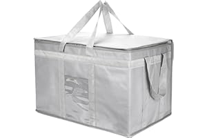 Yalin XXXL Large Insulated Cooler Bag, Styrofoam Cooler of Keep Food Hot or Cold, Reusable Double Zipper Food Delivery Bag for Grocery Shopping, 23" W x 15" H x 14" D