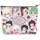 WZMPA Lisa &Rose & Jisoo &Jennie Cosmetic Bag Singer Fans Gift South Singer Makeup Zipper Pouch Bag Concert Merchandise (Pink 4)