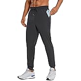 CRZ YOGA Stretch Workout Joggers for Men 29"/31" - Lightweight Water Resistant Outdoor Workout Pants with Zip Pockets