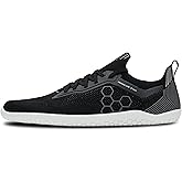 Vivobarefoot Primus Lite Knit Mens Barefoot Shoes | Build Strength, Balance & Mobility | Lightweight for Training & Running | Wide Fit Grounding Shoes | Flexible Knit | Obsidian | 8