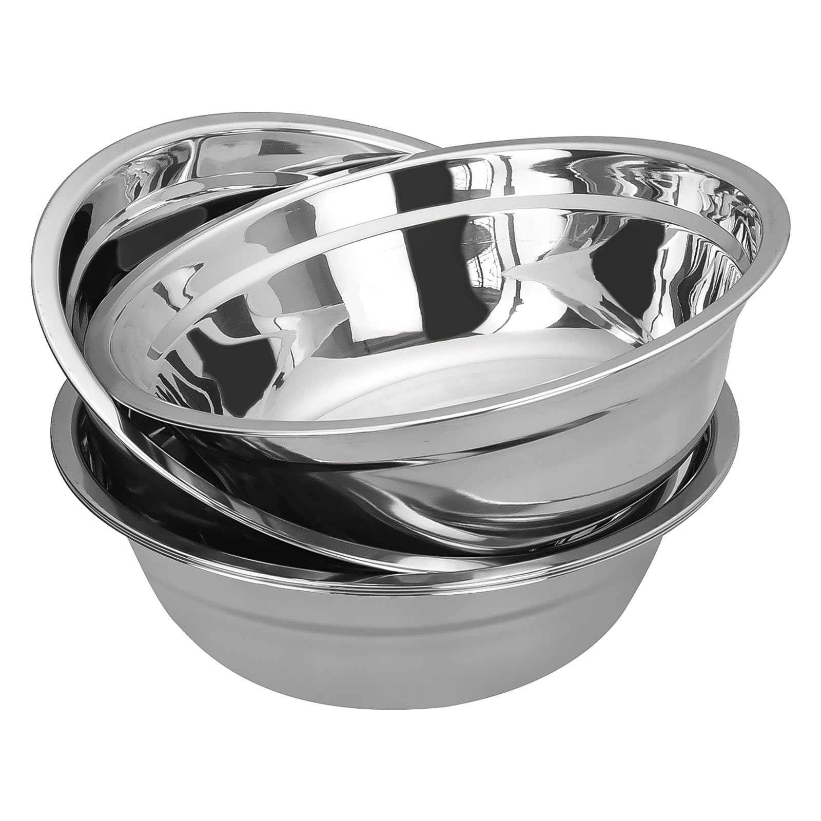 Parlynies Set of 4 Metal Salad Bowl, Stainless Steel Salad Mixing Bowls, Kitchen Prep Serving Bowls