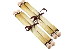 Makevivi 2 PCS Blank Scrolls Paper with Wood Rods, for Naughty or Nice List, Writing, Wedding Vows, Invitation, Love Letter, Cosplay Prop, Renaissance, 7.1 x 30.5 inches