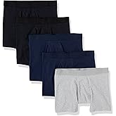 Amazon Essentials Men's Cotton Jersey Boxer Briefs (Available in Big & Tall), 5-Pack