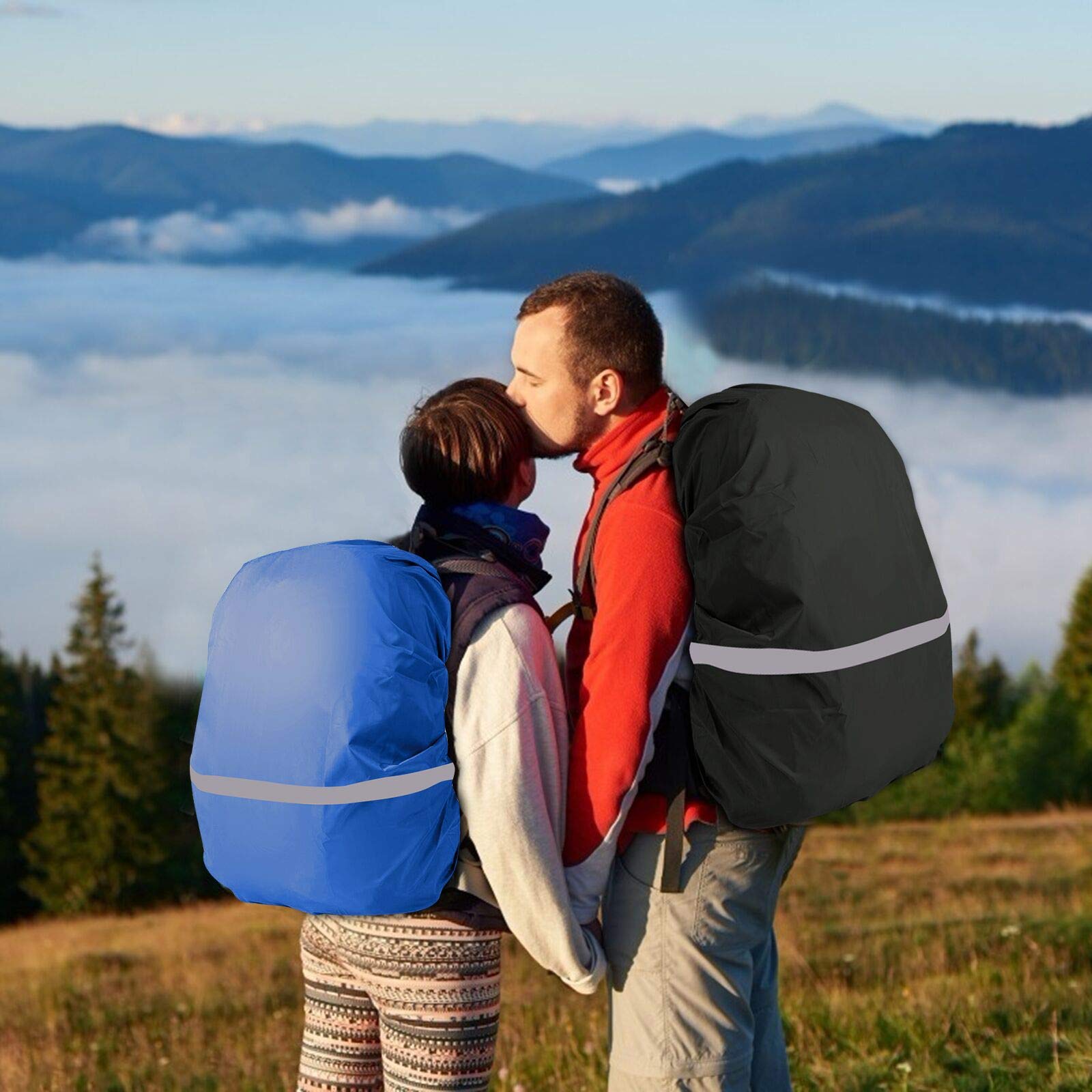 TAZEMAT 3 Pack Backpack Rain Cover Rucksack Waterproof Cover with Reflective Strip Hiking Riding Traveling Camping Rainproof Bag Covers Protector for Outdoor Activities(18-55L)