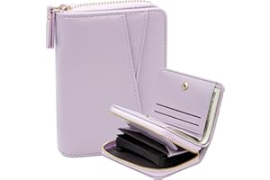 DEFWAY Small Card Wallet for Women - Small Wallet for Women, 14 Card Slots & Coin Pocket, PU Leather Compact Purse, Gift Orga