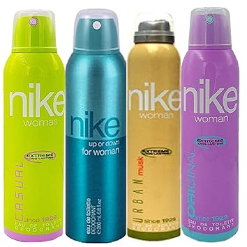 Nike Women Deo Set, 4x200ml (Casual, Up or Down, Urban Musk, Original)