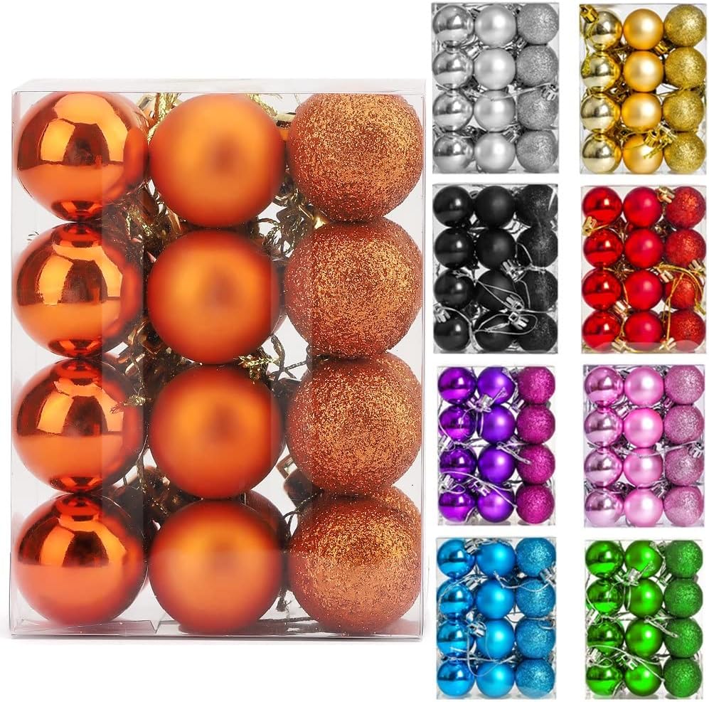 Ornaments - ZYBenda 24Pcs Shatterproof Shiny and Polshed Glossy Christmas Tree Ball Ornaments Decorations - Christmas Hanging Balls for Holiday Wedding Party Decoration (1.6