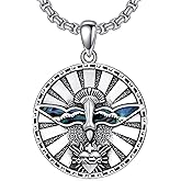 ANGSAU Holy Spirit Dove Necklace Sterling Silver Sacred Heart Pendant Necklace Jesus Christian Jewelry Gift for Men Women