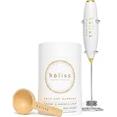 HOLISS Daily Gut Health Kit – 6-in-1 All Natural Supplement, Bloat & Gas Aid, GI Lining Repair, IBS Support – Lemon Balm, L-Glutamine, PepZinGI, Mixed Berry, 30 Servings, Electric Mixer & Spoon