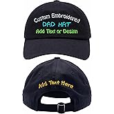 Custom Hat with Embroidery - Personalized Caps & Beanies for Adults & Kids - Add Text or Logo - Front & Back Custom Stitching
