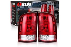 OKLPF Rear Brake Tail Light Compatible With 2007-2014 GMC Sierra 1500 2500HD 3500HD Replace 25958484 25958485,Replace Red Taillight Assembly,Included Bulbs and Harness,Driver and Passenger Side
