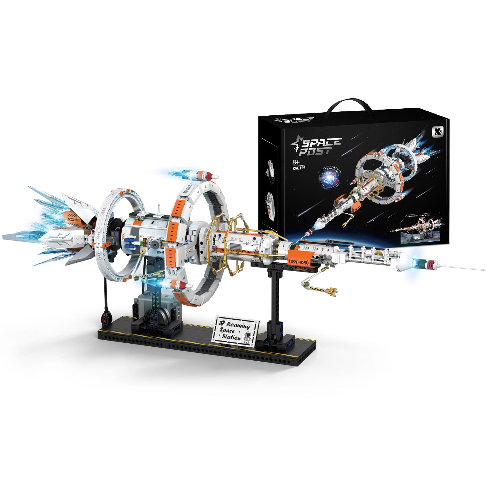 Photo 1 of OWNONE 1 Space Station Building Set with Motor and LED Lights - 360°Rotating Space Shuttle Rocket Model Building Kits with Display Stand, STEM Engineering Gift for Adults Men Kids (1583 PCS)