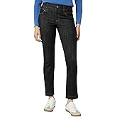 HUE Womens Crosshatch Denim Straight Leg Pant