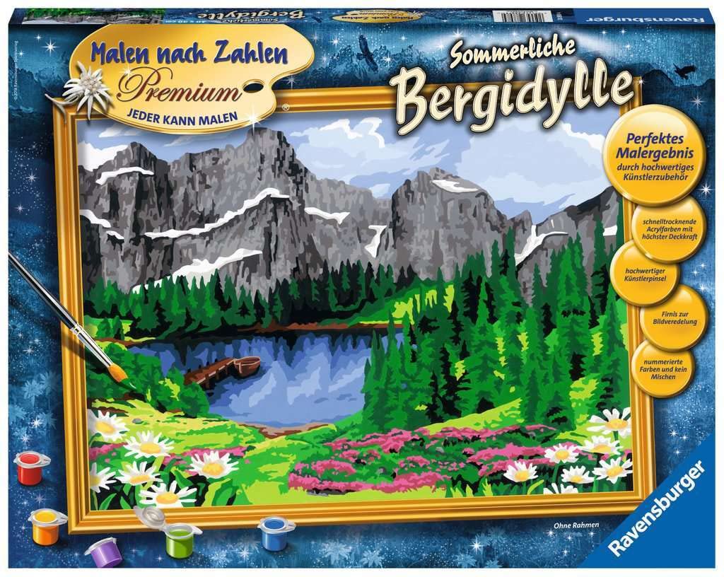 Ravensburger Painting by Numbers 28898 Summer Mountain Idyll for Adults and Children from 14 Years