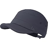 GADIEMKENSD Stretch Army Cap Cadet Military Hats Flat Top Baseball Cap Short Bill Breathable