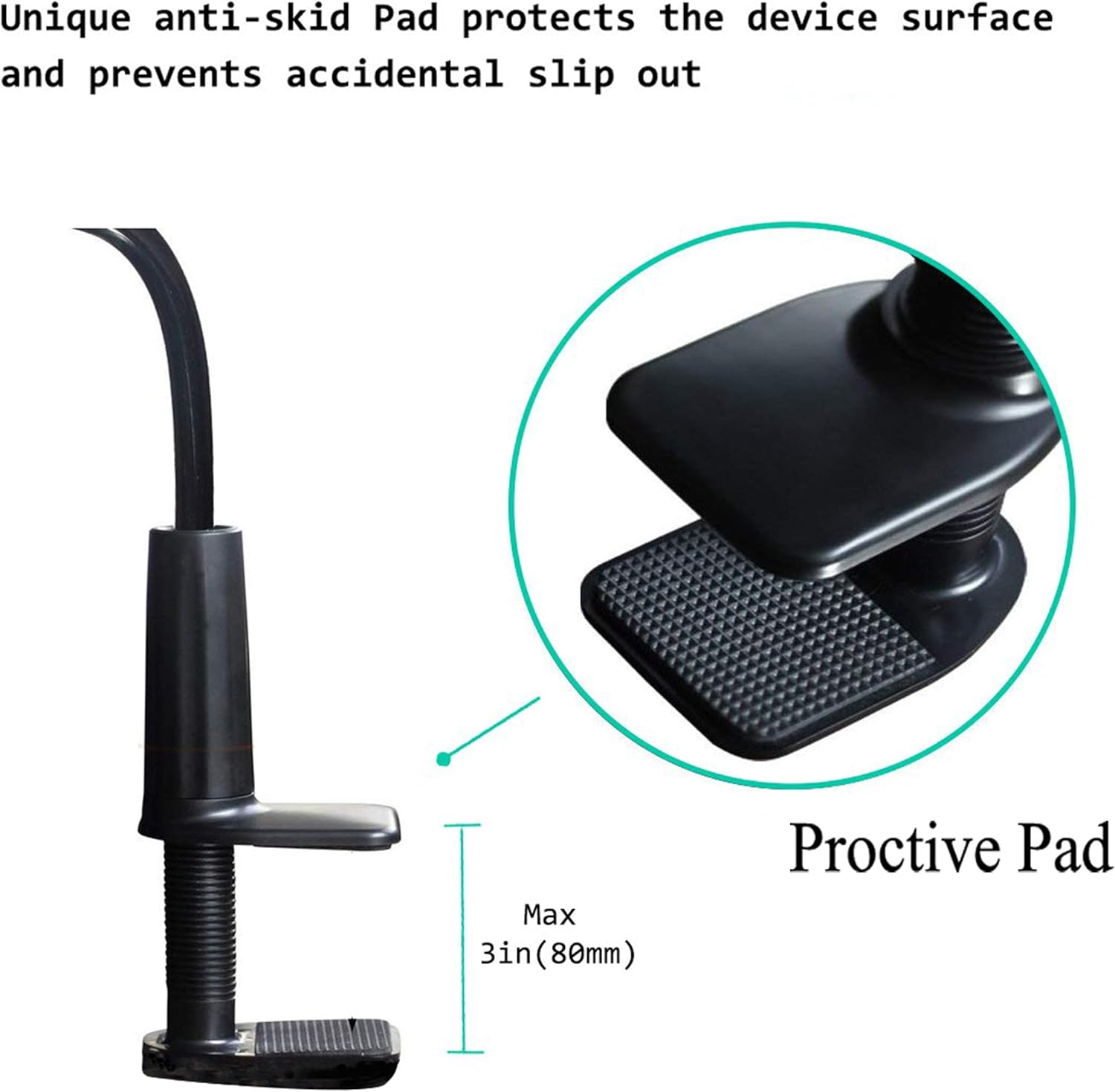 MAGIPEA Tablet Stand Holder, Mount Holder Clip with Grip Flexible Long Arm Gooseneck Compatible with ipad iPhone/Nintendo Switch/Samsung Galaxy Tabs/ Kindle Fire HD - Black: Computers & Accessories