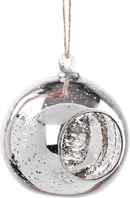 4 X Mercure Boule En Verre Boule De Noël Sphère Argenté à