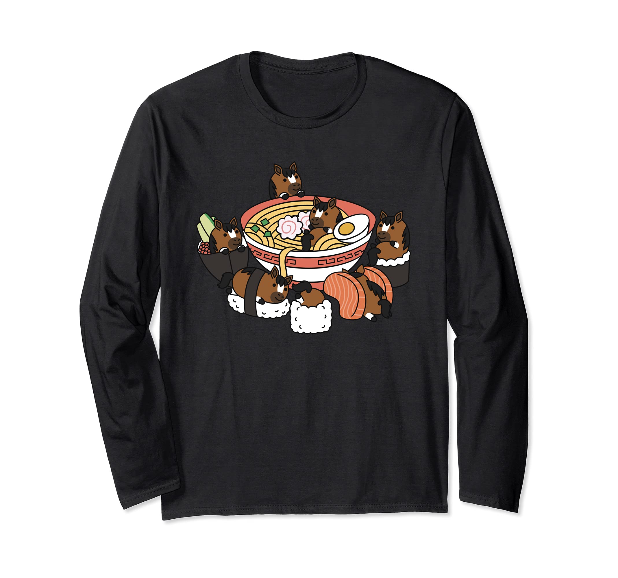 Ramen Sushi Horse Pet Long Sleeve T-Shirt