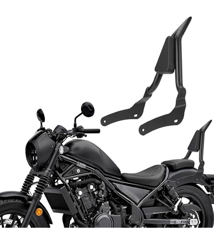 FTKDMT Short Sissy Bar Backrest – Matte Black Steel Rear Passenger Rest For Honda Rebel 300/500 (2017-2023)
