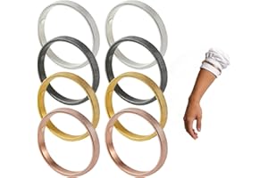 8 Pcs Anti-Slip Sleeve Holders, Stretchy Metal Armbands for Keeping Shirt Sleeves in Place, Adjustable Sleeve Garters for Men