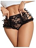 SHENHE Women's Sheer Lace Brief Criss Cross Bow