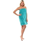 TowelSelections Womens Shower Wrap Adjustable Cotton Terry Cloth Gym Cover Up with Snaps
