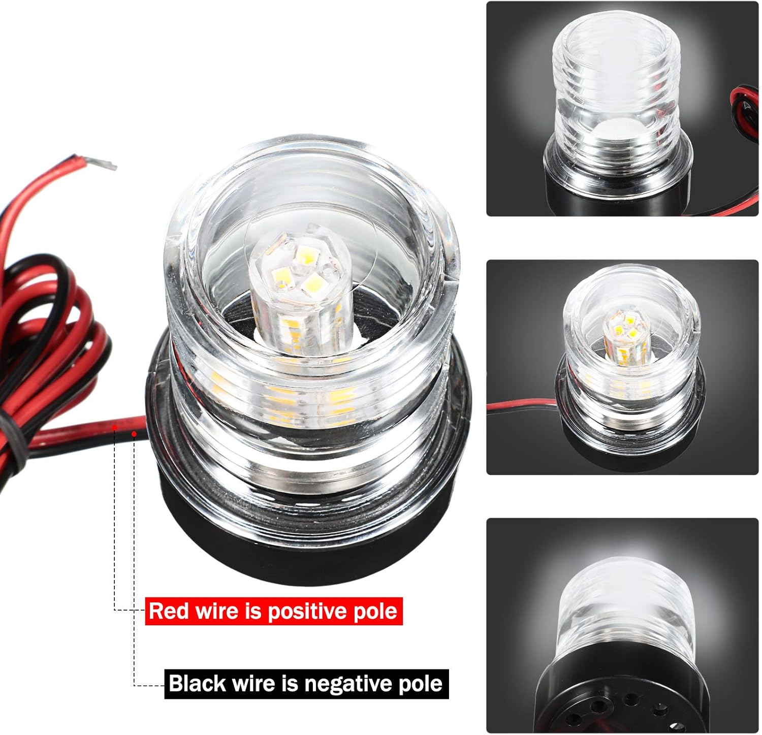 Boat All Around LED Fixed Mount Light Boat LED Navigation Light Splashproof 360 Degree LED Lights Marine Around Light for Marine Yacht Boat Vessel White Waterproof Signal Lights, DC 10-24 V: Home Improvement