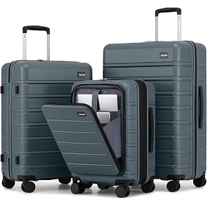TAKUMI Suitcases with Wheels, Expandable Carry on Luggage, 3 Piece Set | Luggage Sets, Front Pocket, Hardside, Lightweight, 3