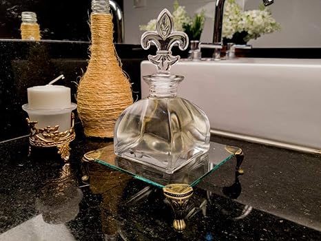 Kit De Lavabo Bandeja De Vidro E Aromatizador Flor De Liz Cor Vidro Tamanho Unico Amazon Com Br