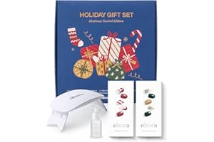 ohora Semi Cured Gel Nail Strips ([2025 Christmas Set] N Santa Cane & N Christmas Magic) - Works with Any Lamps, Salon-Quality, Long Lasting, Easy to Apply & Remove