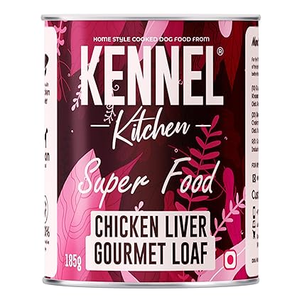 Kennel Kitchen Super Food for Dogs, Chicken Liver Gourmet Loaf, Wet Dog Food, 185g, (Pack of 4)