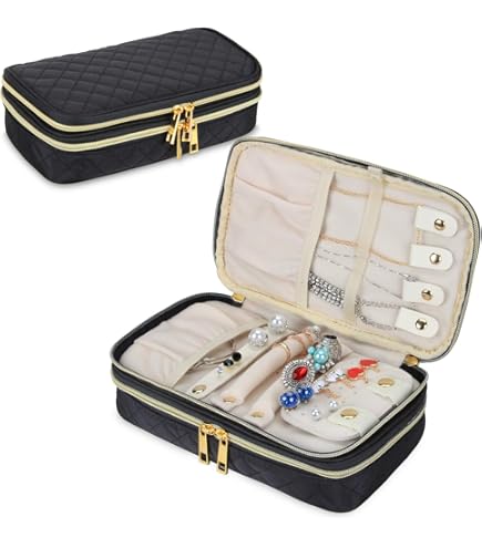 Boîte à Bijoux, Écrin à Accessoires 2Niveaux, Avec Plateau Amovible