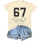 67 Shirt for Women Ice Cream Drip Meme T-Shirt Funny Six Seven Gen Alpha Slang Tee 67 Hand Math Graphic Top