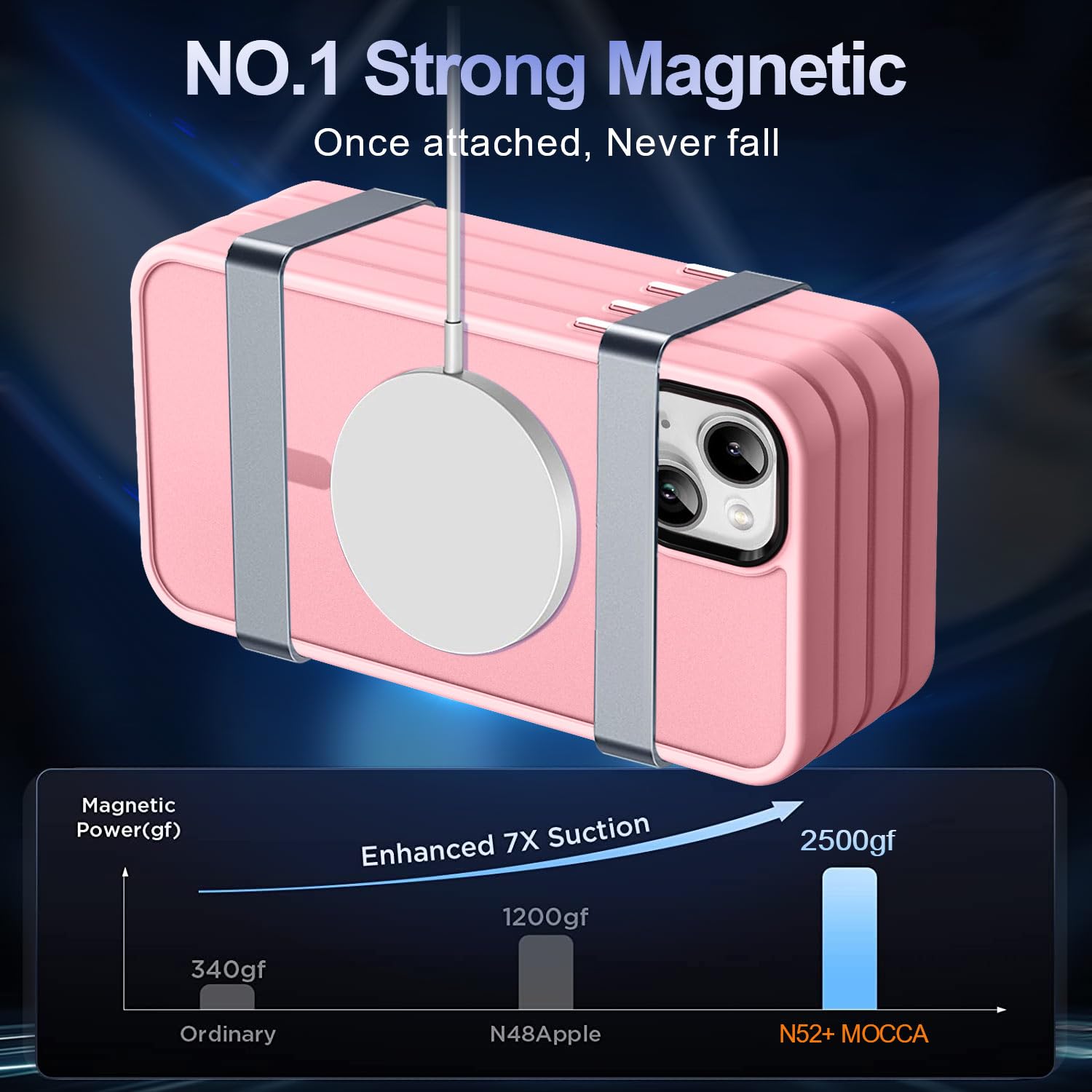 MOCCA Strong Magnetic for iPhone 13 Case, [Compatible with Magsafe][Screen Protector+Camera Lens Protector] Translucent Matte Back Slim Shockproof Case for iPhone 13 Phone Case 6.1", Pink - Image 3