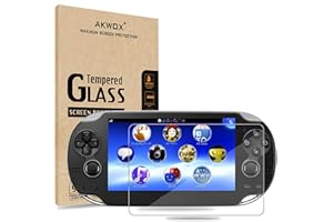 AKWOX Screen Protector Compatible with PS Vita 1000 (Pack of 2), Premium HD Clear 9H Tempered Glass Screen Protective Film High Clarity Touch Accuracy