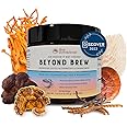 Live Conscious Beyond Brew - Superfood Coffee Alternative - Low Caffeine - Powerful Mushroom Complex w/ Lion’s Mane, Reishi, Cordyceps & Chaga for Sustained Focus, Energy & Immunity - w/ Prebiotics & Probiotics Supports Gut Health - 30 Servings