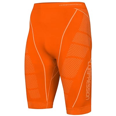 Mens Bottoms Mens Orange Compression Pants RedHEAT EXTREME Short