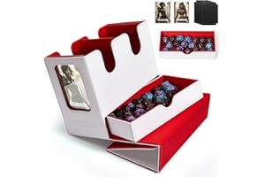 DaluRunhe Mtg deck box for Commander Deck Box with Dice Tray Fits 230 Cards, 4 in 1 for Magic TCG CCG Deck Card Boxes Case Storage, Includes 4 Dividers Trading Deck Box, Black/Yellow