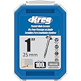 Kreg SML-C1-100 Zinc Pocket Screws, 1 Inch #8 Coarse Thread, Maxi-Loc Head (100 Count)