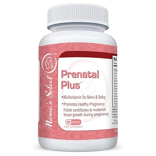 Prenatal Plus von Mama's Select - Vitamine und Mineralien für die Schwangerschaft - Langhaltende 90 Kapseln 3-Monatspackung -