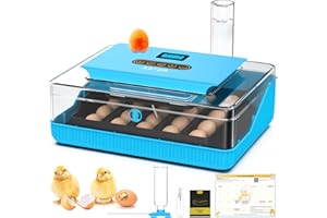 ABTOR 25 Egg Incubator Digital Poultry Hatcher Machine with Automatic Egg Turning, incubators for Hatching Eggs, Temperature & Humidity Control, LED Screen, General Purpose Incubator