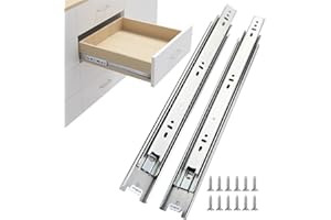 homdiy 6 Pairs 12 Inch Side Mount Full Extension Drawer Slides 3 Fold Cabinet Drawer Slides Heavy Duty Solid Ball Bearing Kitchen Cabinet Rails Dresser Tracks 100 LB Capacity