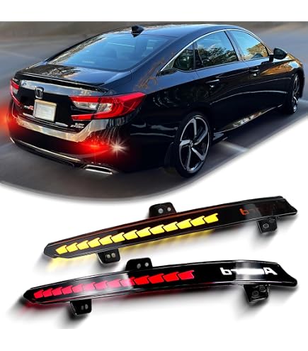 KUAFU LED Rear Bumper Lights For 2018-2023 Honda Accord - Dynamic Sequential Turn Signals
