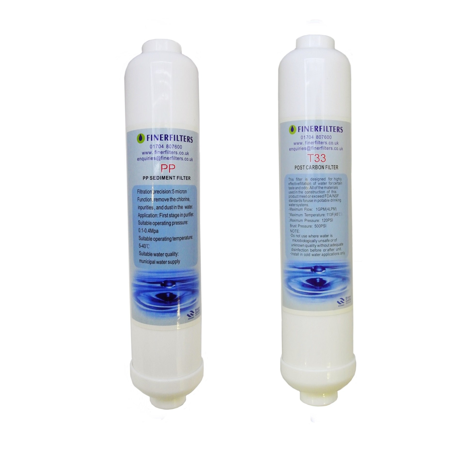 FINERFILTERS Compact 3 Stage Aquarium Reverse Osmosis Water Filter Replacement Filters