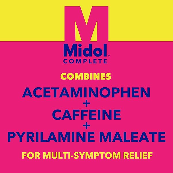 MIDOL COMPLETE MENSTRUAL PAIN RELIEF CAPLETS, 40 COUNT – PROVIDES CRAMP, HEADACHE, AND BLOATING RELIEF